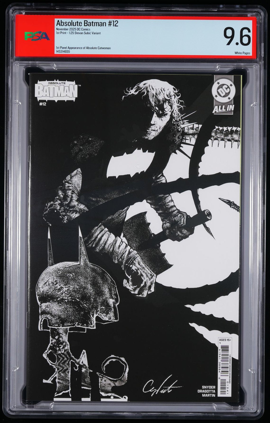 Absolute Batman #12 PSA 9.6 1ST PRINTING 1:25 STEVAN SUBIĆ VARIANT