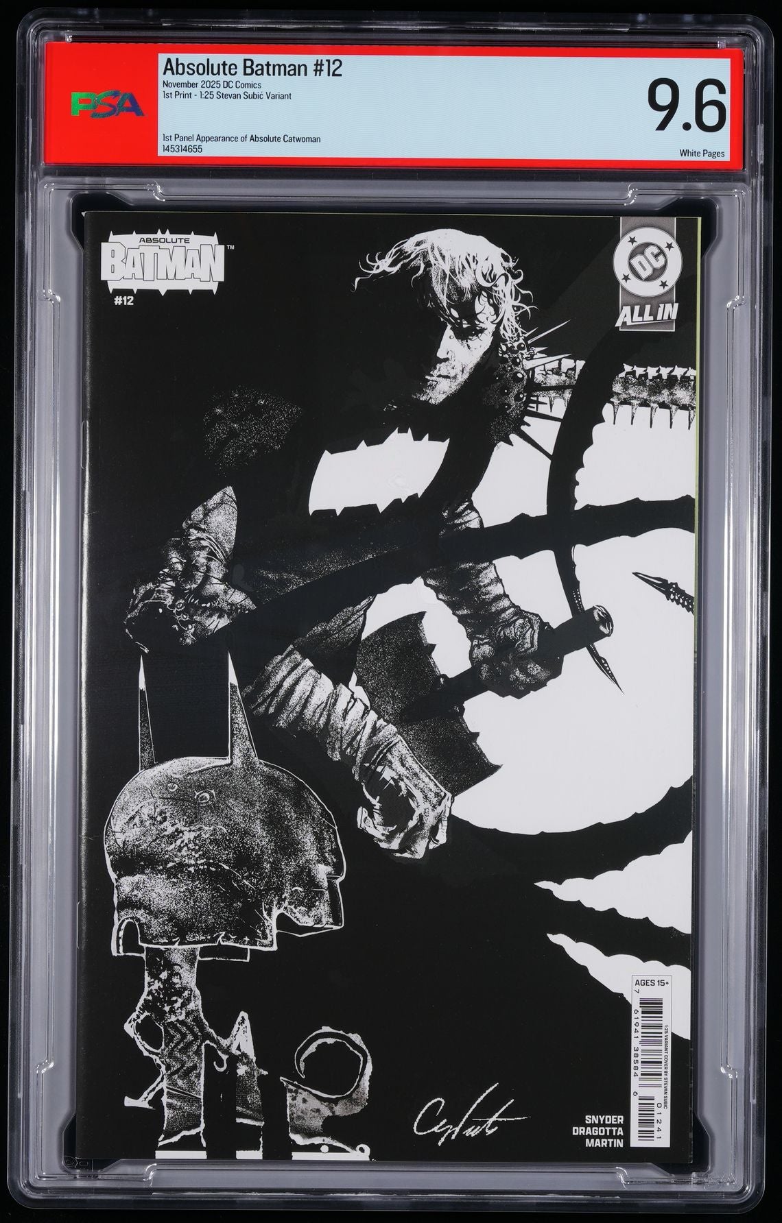 Absolute Batman #12 PSA 9.6 1ST PRINTING 1:25 STEVAN SUBIĆ VARIANT