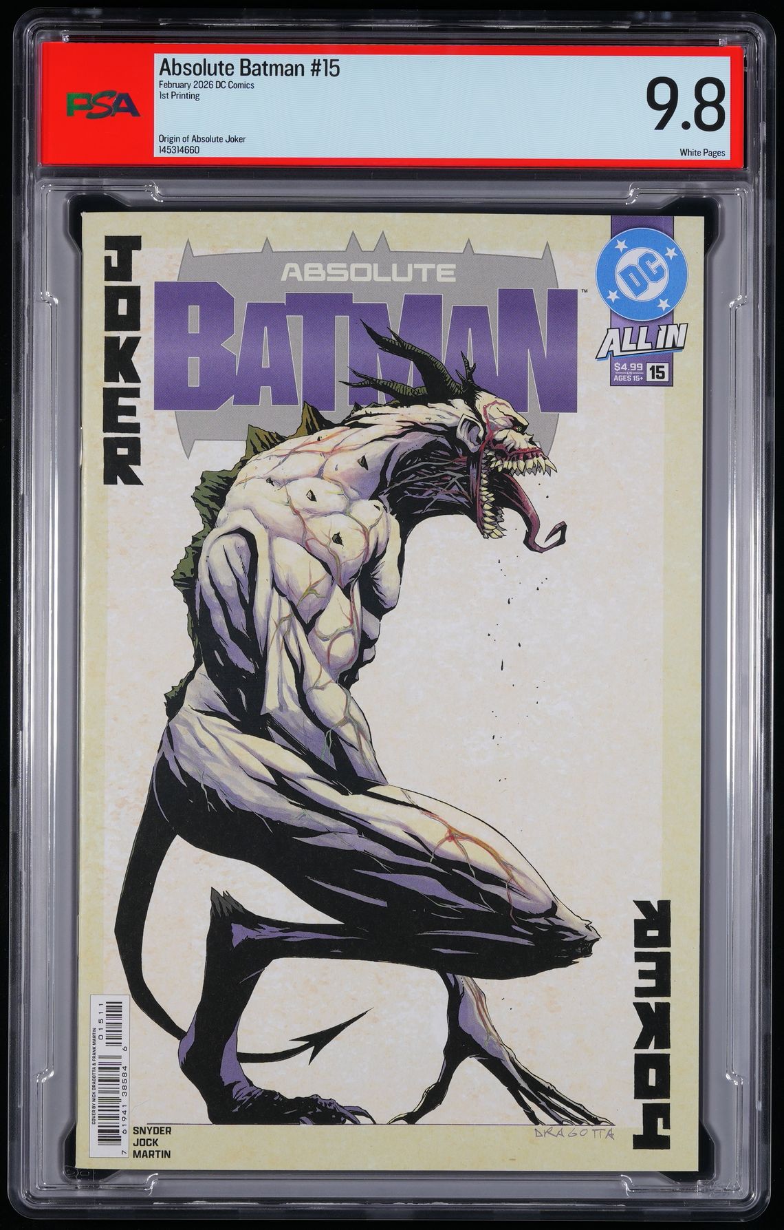 Absolute Batman #15 PSA 9.8 CVR A *1st Appearance Of Absolute Joker 1st Print 🔑