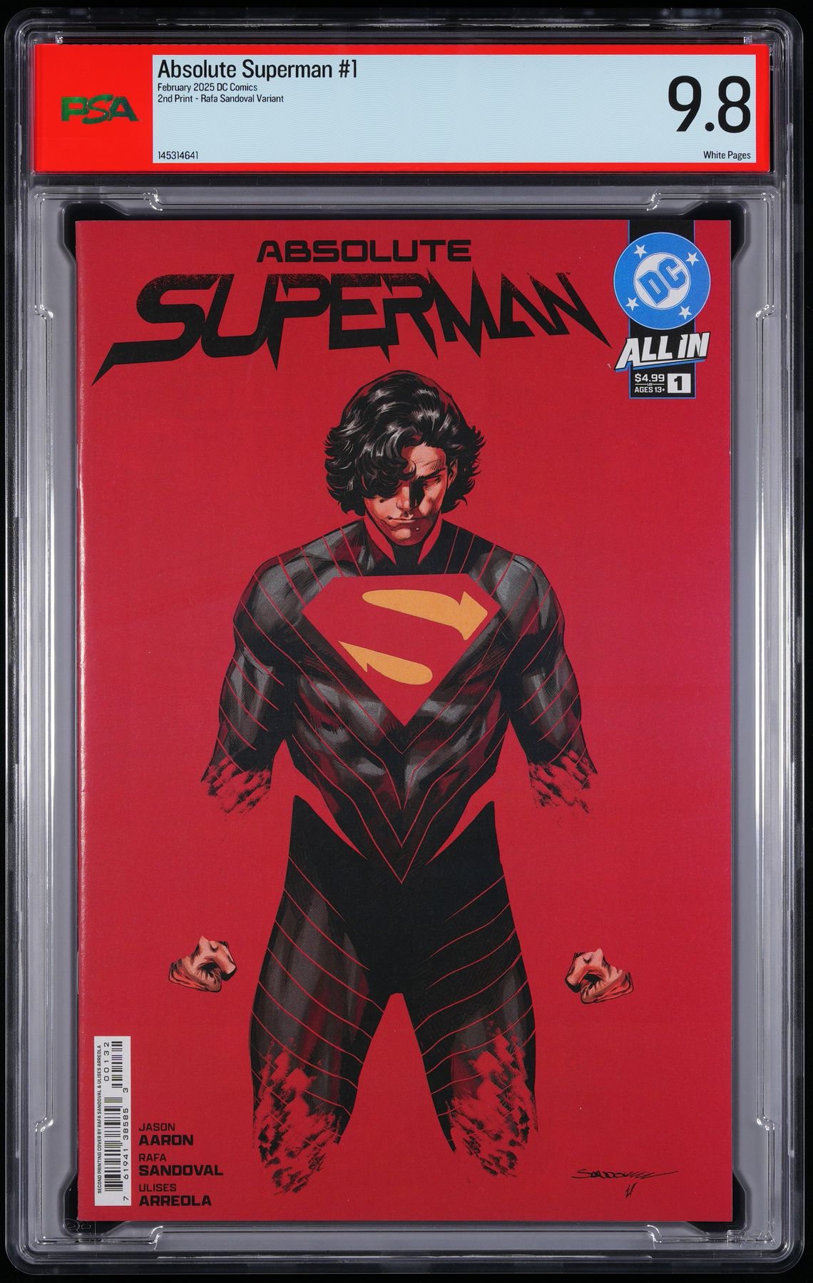 Absolute Superman #1 PSA 9.8 NM DC Comics SANDOVAL 2nd Ptg Key 🔑 1st App