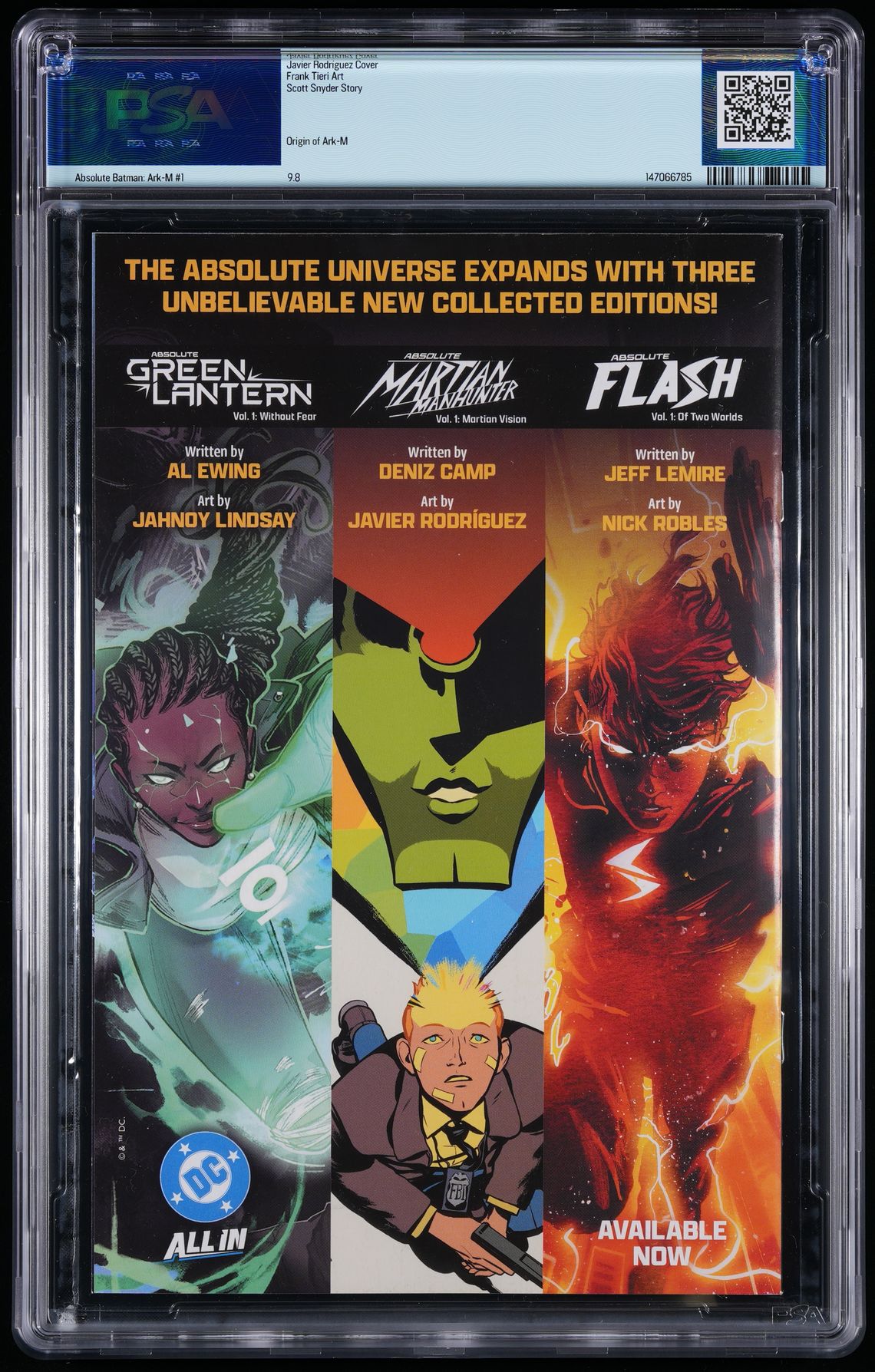 Absolute Batman ARK-M Special #1 PSA 9.8 1ST PRINTING JAVIER RODRÍGUEZ VARIANT