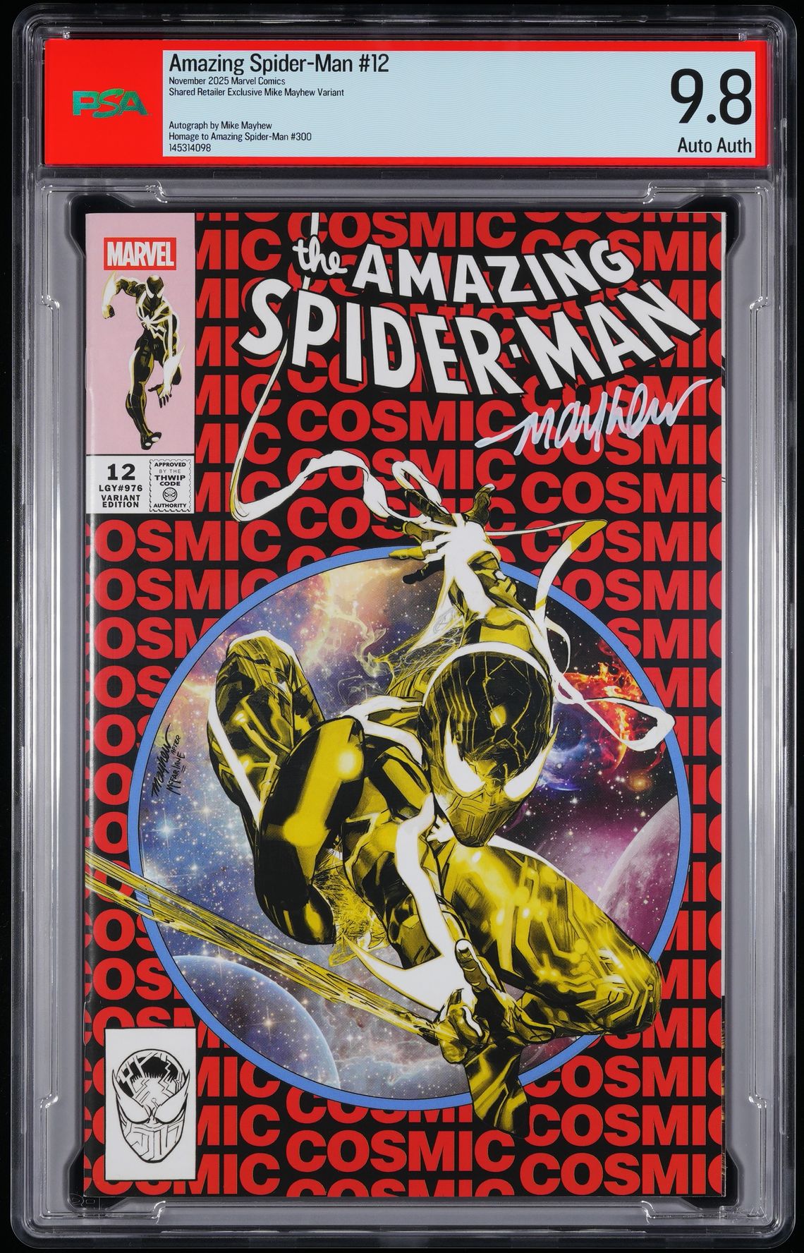 AMAZING SPIDER-MAN #12 PSA 9.8 SIGNED MIKE MAYHEW EXCLUSIVE VARIANT (2025)