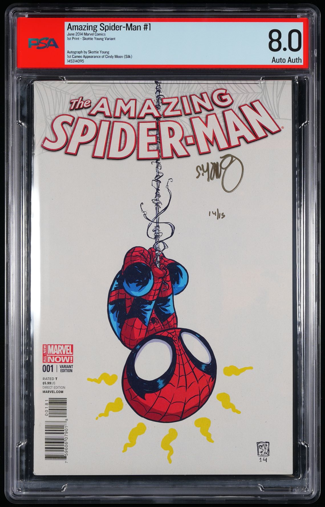 Amazing Spider-Man #1  Variant Signed By Skottie Young PSA 8.0