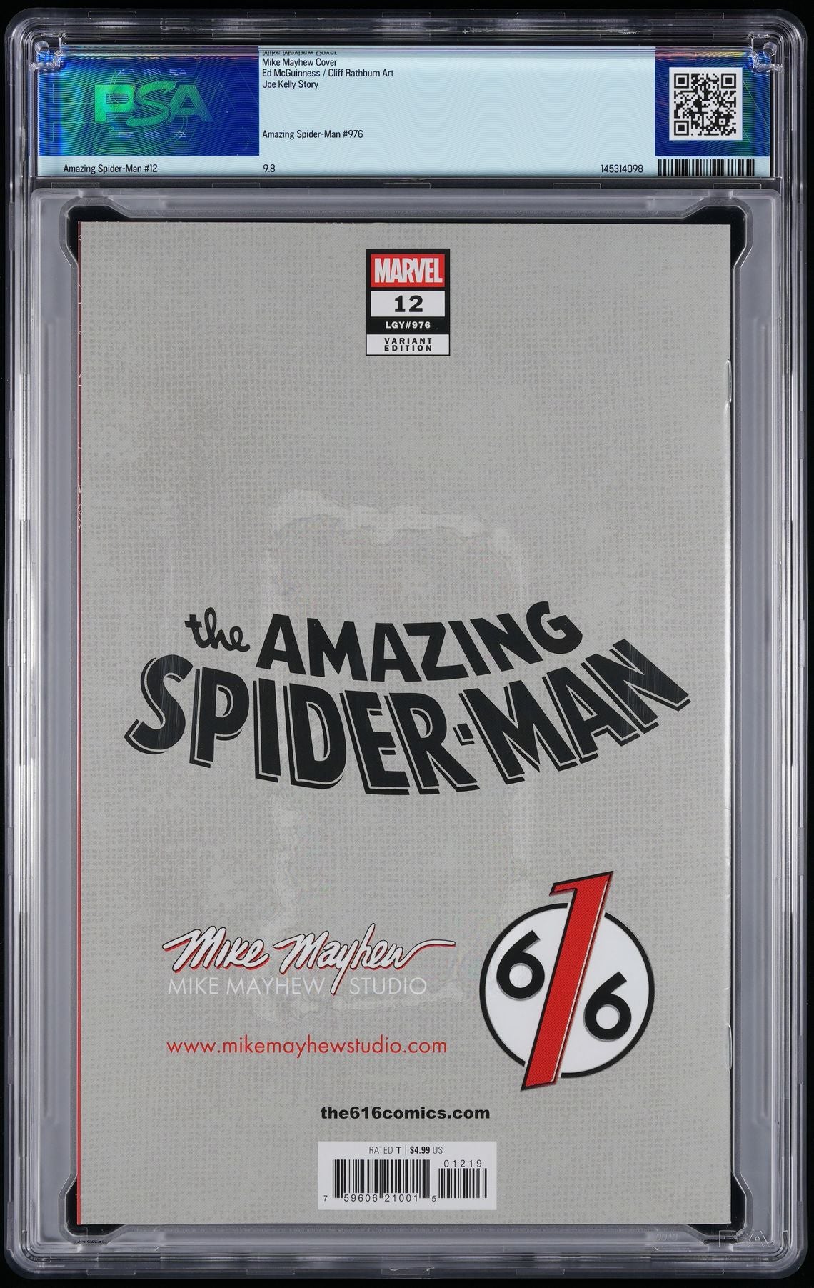 AMAZING SPIDER-MAN #12 PSA 9.8 SIGNED MIKE MAYHEW EXCLUSIVE VARIANT (2025)