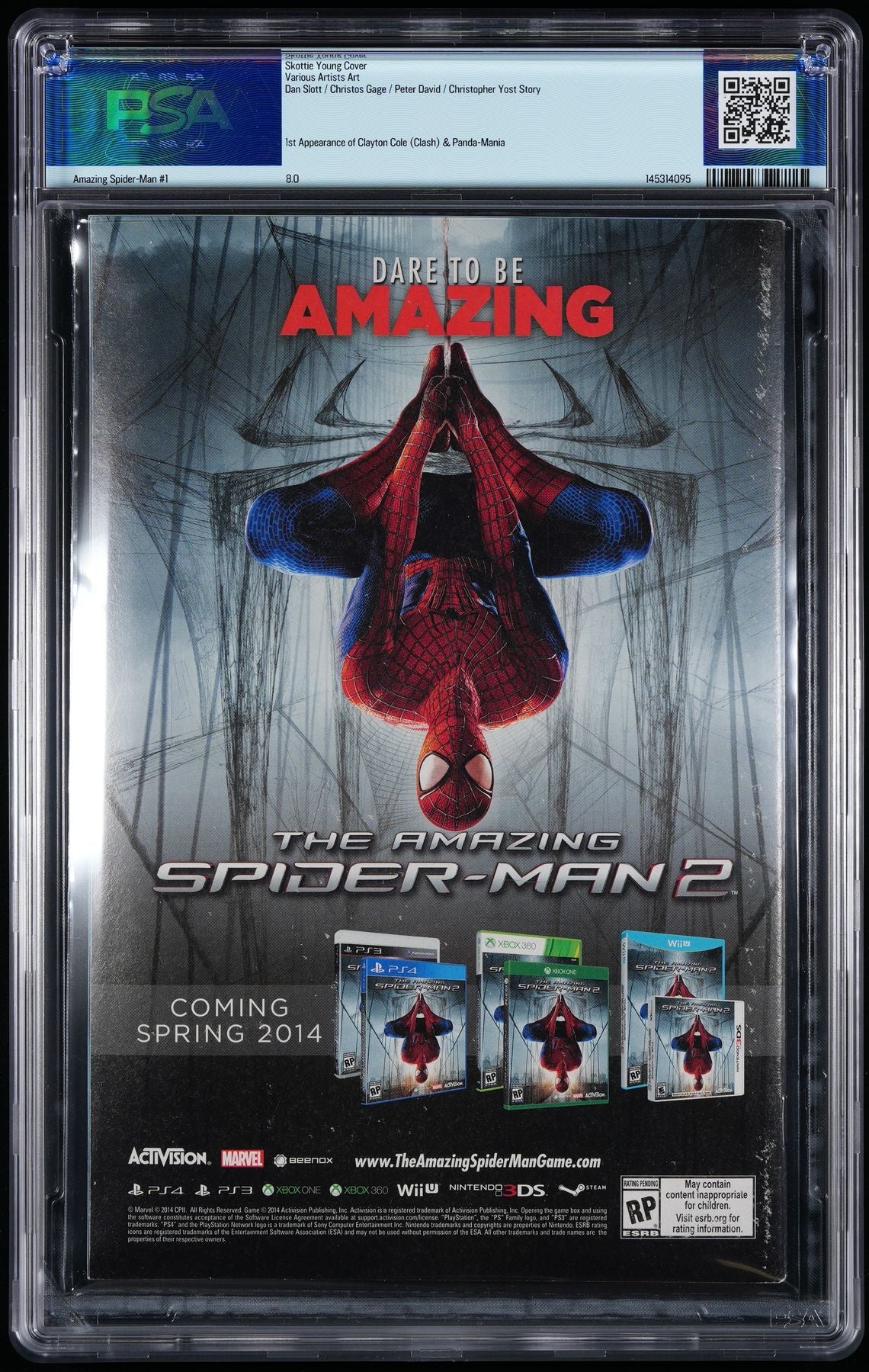 Amazing Spider-Man #1  Variant Signed By Skottie Young PSA 8.0