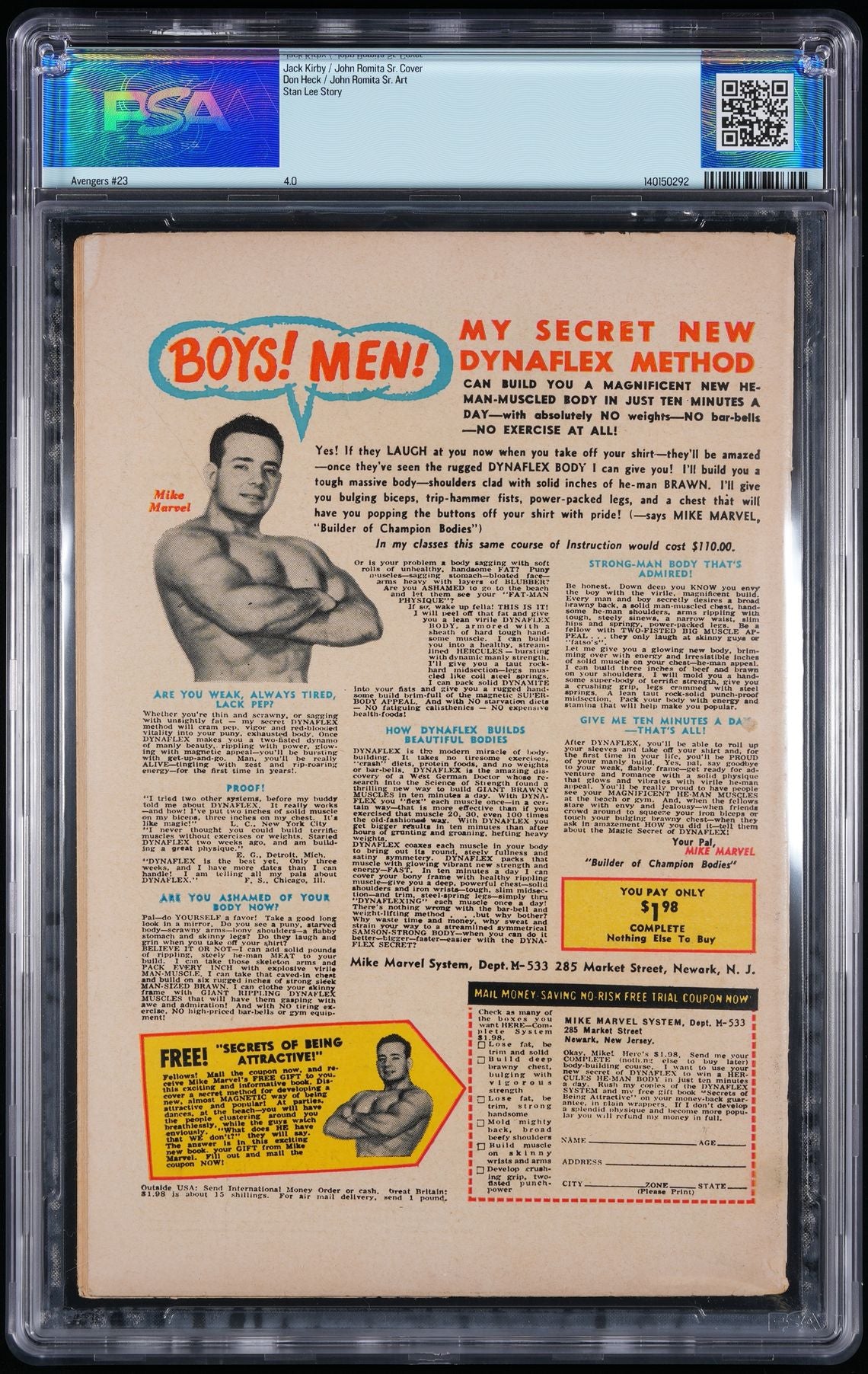 Avengers #23 1965 PSA 4 - 1st app of Ravonna Renslayer, 1st John Romita