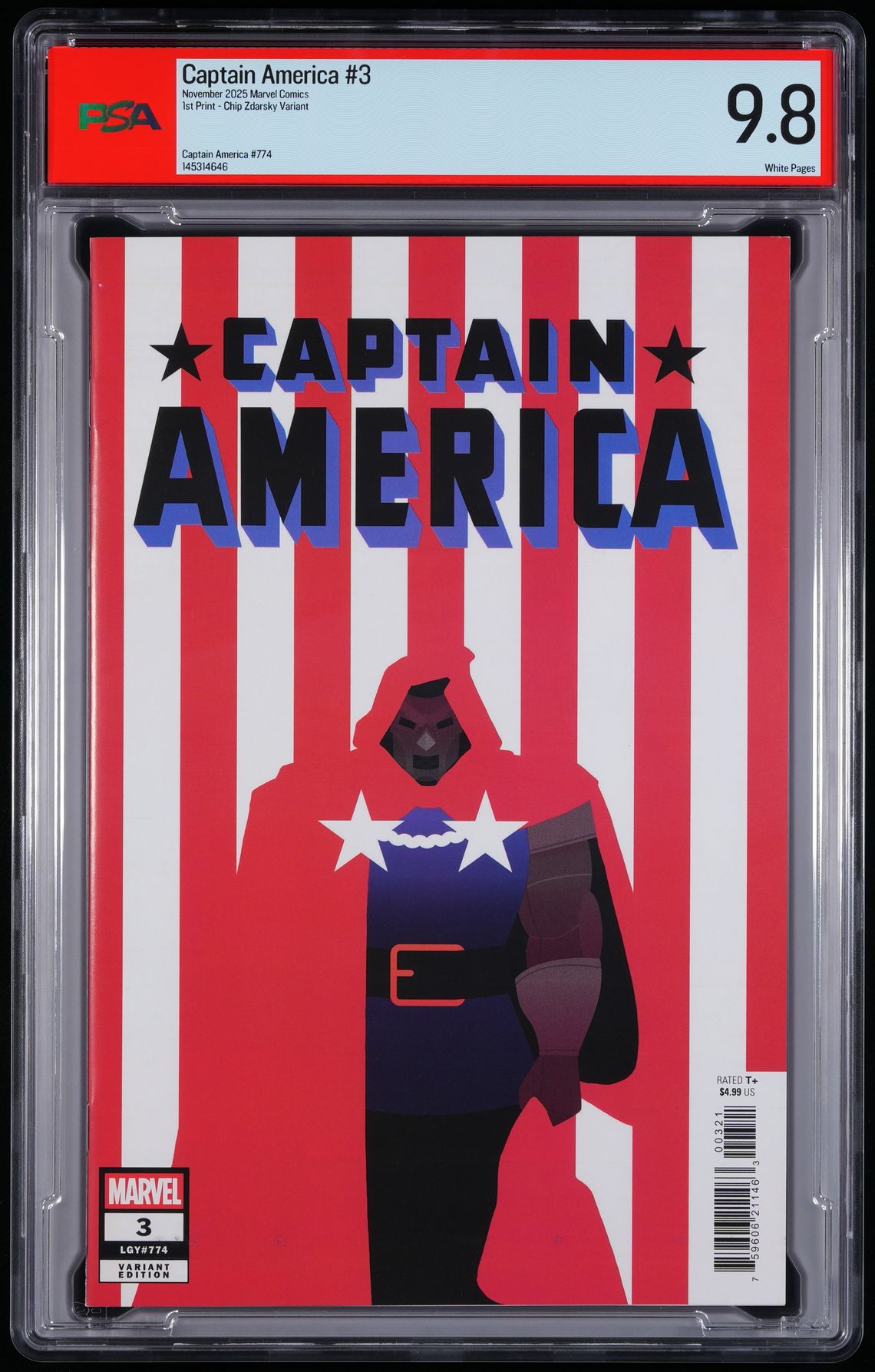 Captain America #3 PSA 9.8 1ST PRINTING CHIP ZDARSKY VARIANT
