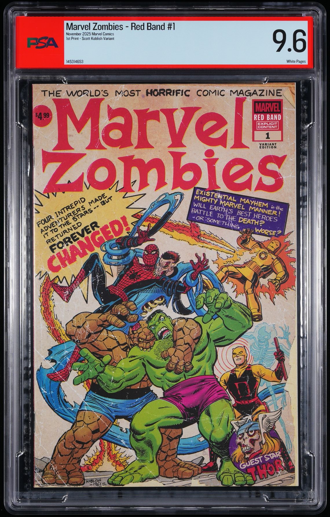 Marvel Zombies Red Band #1 PSA 9.6 Scott Koblish Retro Variant Marvel 2025
